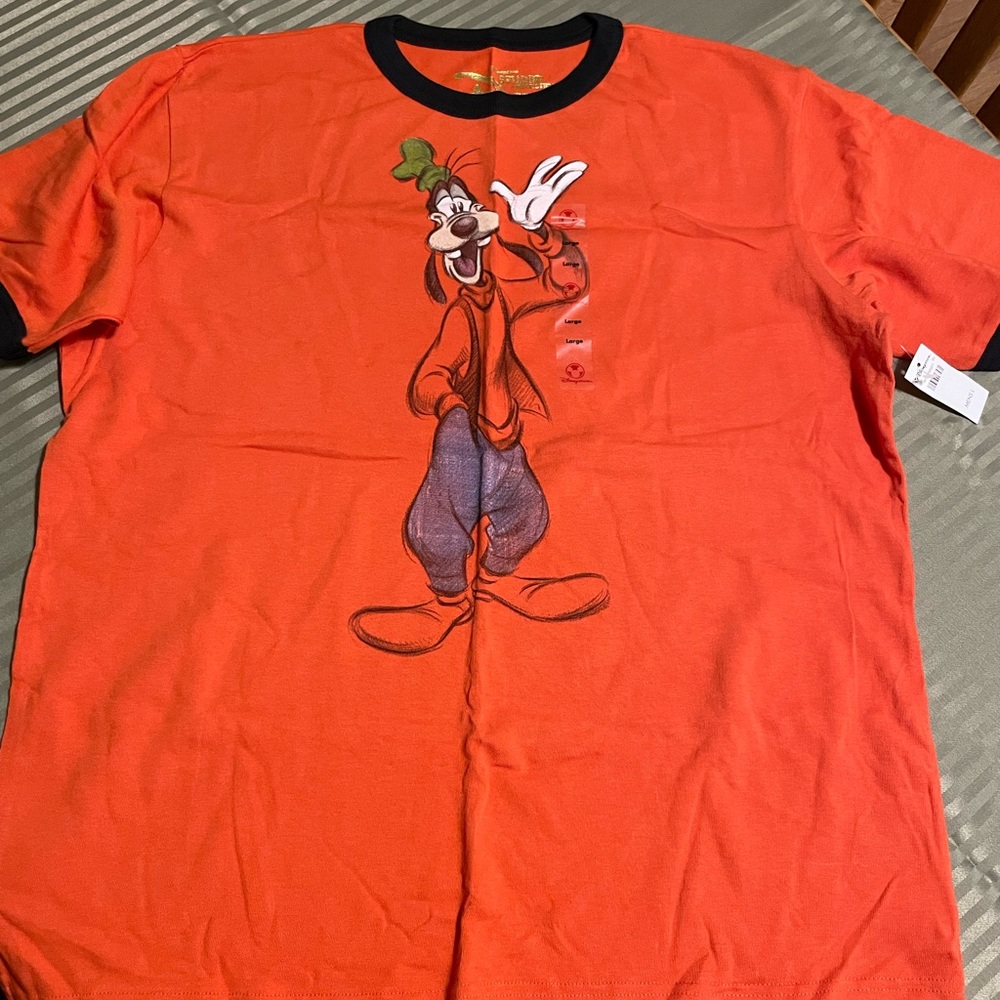 Vintage Disney Goofy Men's Orange Graphic T-Shirt